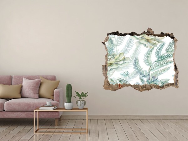 Wandsticker 3D doorkijk Een groene oase in beton.