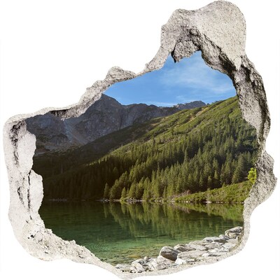 3D muursticker effect gat in de muur Bergmeer in het dal
