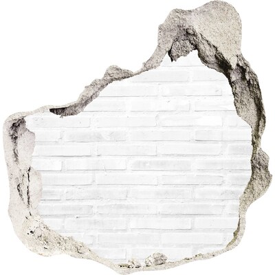 Zelfklevende muursticker 3D gat Een beschadigde muur met zicht op de bakstenen.