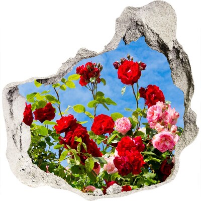 Zelfklevende muursticker 3D gat Bloemen in de zon