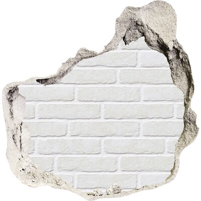 3D muursticker effect gat in de muur Een verwoeste bakstenen muur
