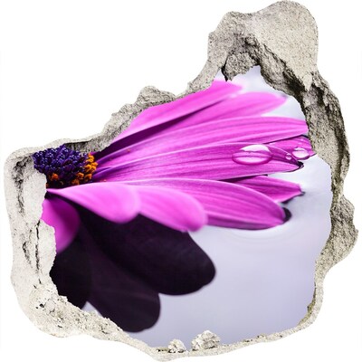 3D wandsticker gat in de muur Een bloemenparadijs achter de muur