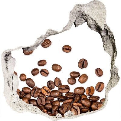 3D muursticker effect gat in de muur Koffie in een vervallen muur
