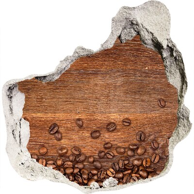 3D muursticker effect gat in de muur Verwoeste koffiemuur