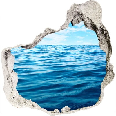 3D muursticker effect gat in de muur Uitzicht op de oceaan