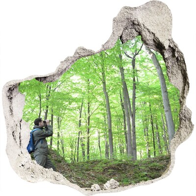 Zelfklevende muursticker 3D gat Bos-oase