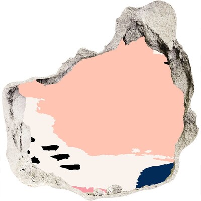 Zelfklevende muursticker 3D gat Een ruïne van een muur met uitzicht op het strand.