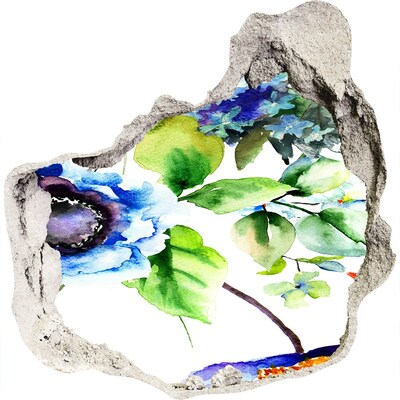 Zelfklevende muursticker 3D gat Een explosie van kleuren in de bloemenpracht