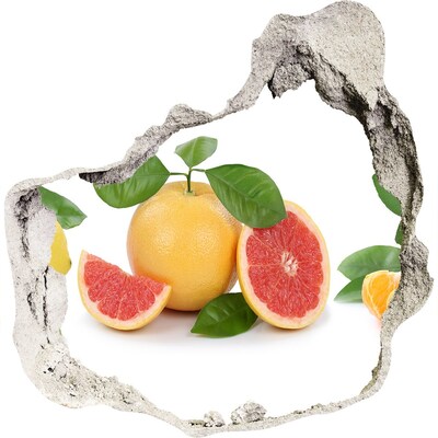 3D muursticker effect gat in de muur Een fruitig paradijsje, verscholen in de muren.