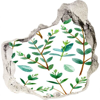 3D muursticker effect gat in de muur Groene tuin van beton