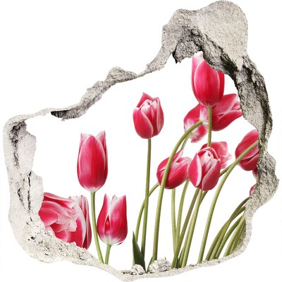 Zelfklevende muursticker 3D gat Bloemenexplosie in beton