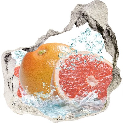 3D muursticker effect gat in de muur Fruitparadijs met een waterval