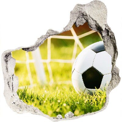 Zelfklevende muursticker 3D gat Een doelpunt op het veld