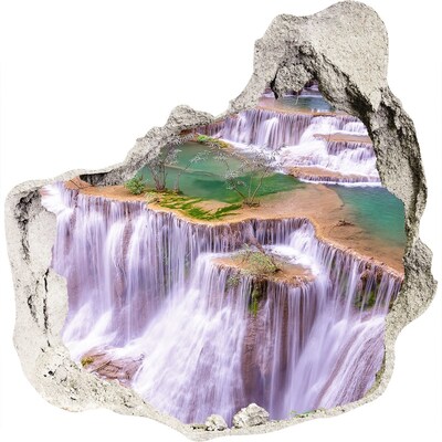 3D wandsticker gat in de muur Watervallen in het paradijs