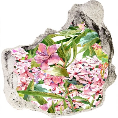 Zelfklevende muursticker 3D gat Een bloemenparadijs achter de muren.