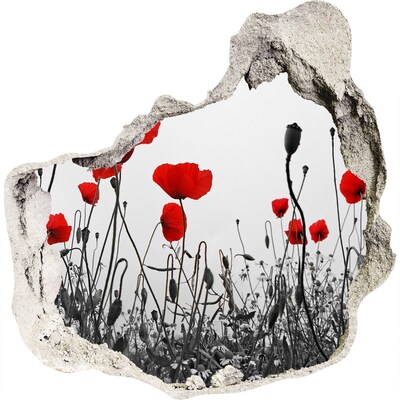 3D wandsticker gat in de muur Bloemen in de ruïnes