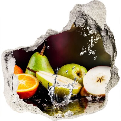 3D muursticker effect gat in de muur Fruitparadijs achter de muur