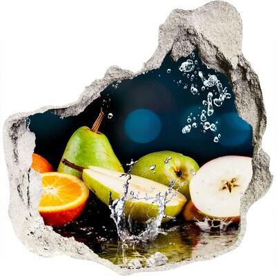 3D wandsticker gat in de muur Fruitwaterval