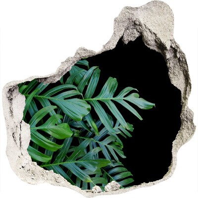 Zelfklevende muursticker 3D gat De groene jungle achter de muur