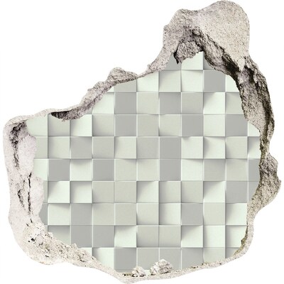 3D muursticker effect gat in de muur Modern mozaïek in beton