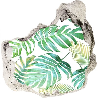 3D wandsticker gat in de muur Groene jungle achter de muur