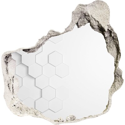 3D muursticker effect gat in de muur Gebroken muur met spiegelende binnenkant
