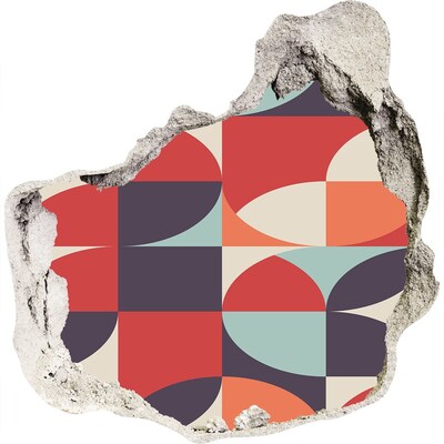 Zelfklevende muursticker 3D gat Geometrie in puin