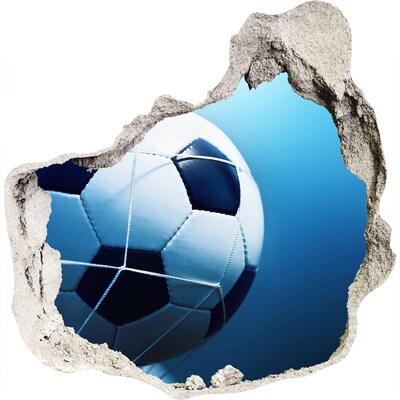 3D muursticker effect gat in de muur Voetbal in actie