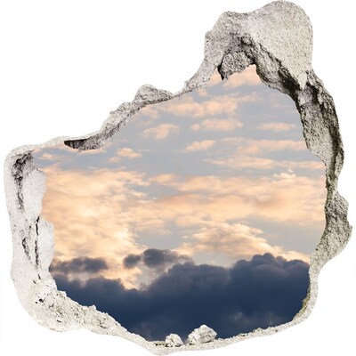 Zelfklevende muursticker 3D gat Hemel in de wolken