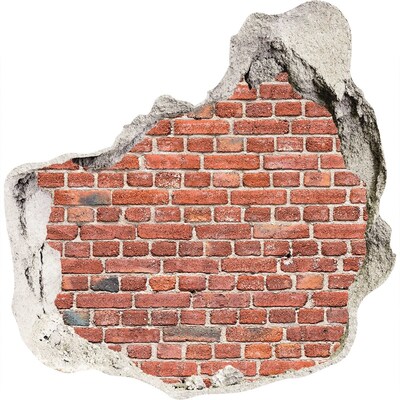 3D wandsticker gat in de muur Beschadigde bakstenen muur