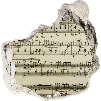 Zelfklevende muursticker 3D gat Muzikaal gat in de muur