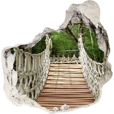 3D wandsticker gat in de muur Junglebrug