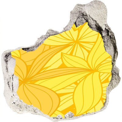 3D wandsticker gat in de muur Gat in de muur bloemenmotief