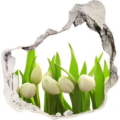 3D muursticker effect gat in de muur Bloemen in de tuin