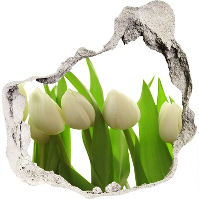 3D wandsticker gat in de muur Bloemen in beton
