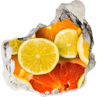 3D muursticker effect gat in de muur Een fruitig paradijsje, verscholen in de muren.