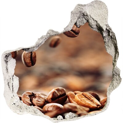 Zelfklevende muursticker 3D gat Koffie binnen handbereik.
