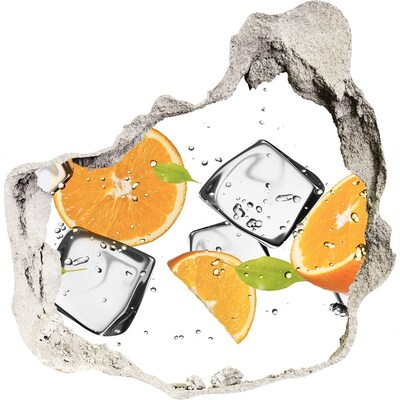 3D muursticker effect gat in de muur Een verfrissende fruitexplosie