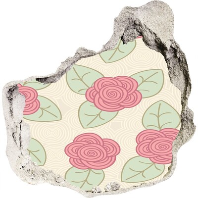 Zelfklevende muursticker 3D gat Bloemenpatroon op de muur
