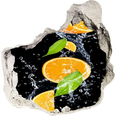 Zelfklevende muursticker 3D gat Een verfrissende citrusstroom