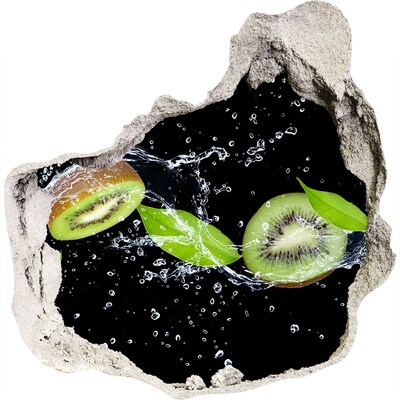 Zelfklevende muursticker 3D gat Kiwi-fruitwaterval