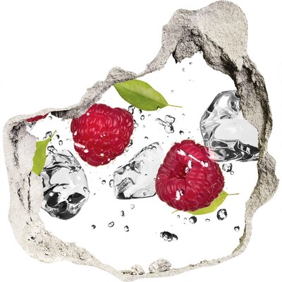 3D muursticker effect gat in de muur Fruitparadijs met ijs