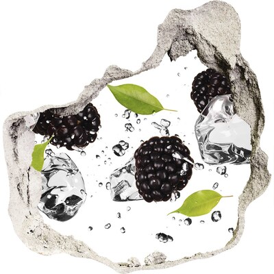 3D muursticker effect gat in de muur Fruitexplosie in beton