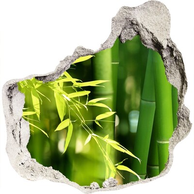 3D wandsticker gat in de muur Groen bamboebos