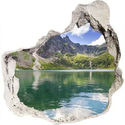 3D muursticker effect gat in de muur Bergmeer in het dal