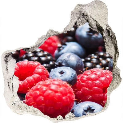 3D wandsticker gat in de muur Fruitexplosie