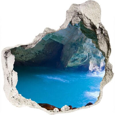 Zelfklevende muursticker 3D gat Baai in de grot