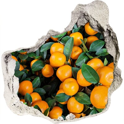 3D muursticker effect gat in de muur Fruit in de sinaasappeltuin