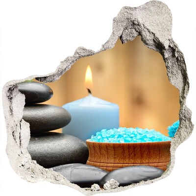 3D muursticker effect gat in de muur Ontspannende spa-hoek