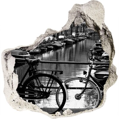 3D muursticker effect gat in de muur Fietskanaal